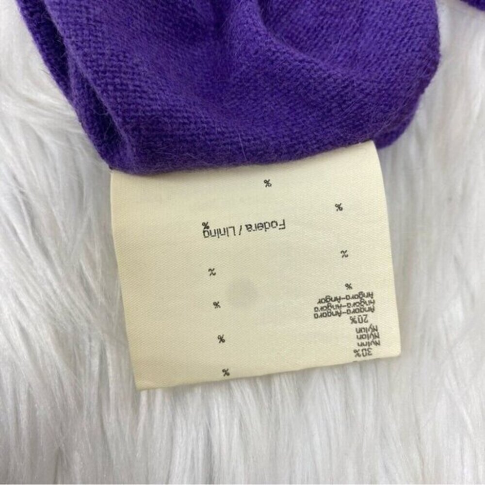 Fendi Roma Purple Wool Angora Blend Short Sleeve Knit Top IT 44 FR 40 - Picture 9 of 15